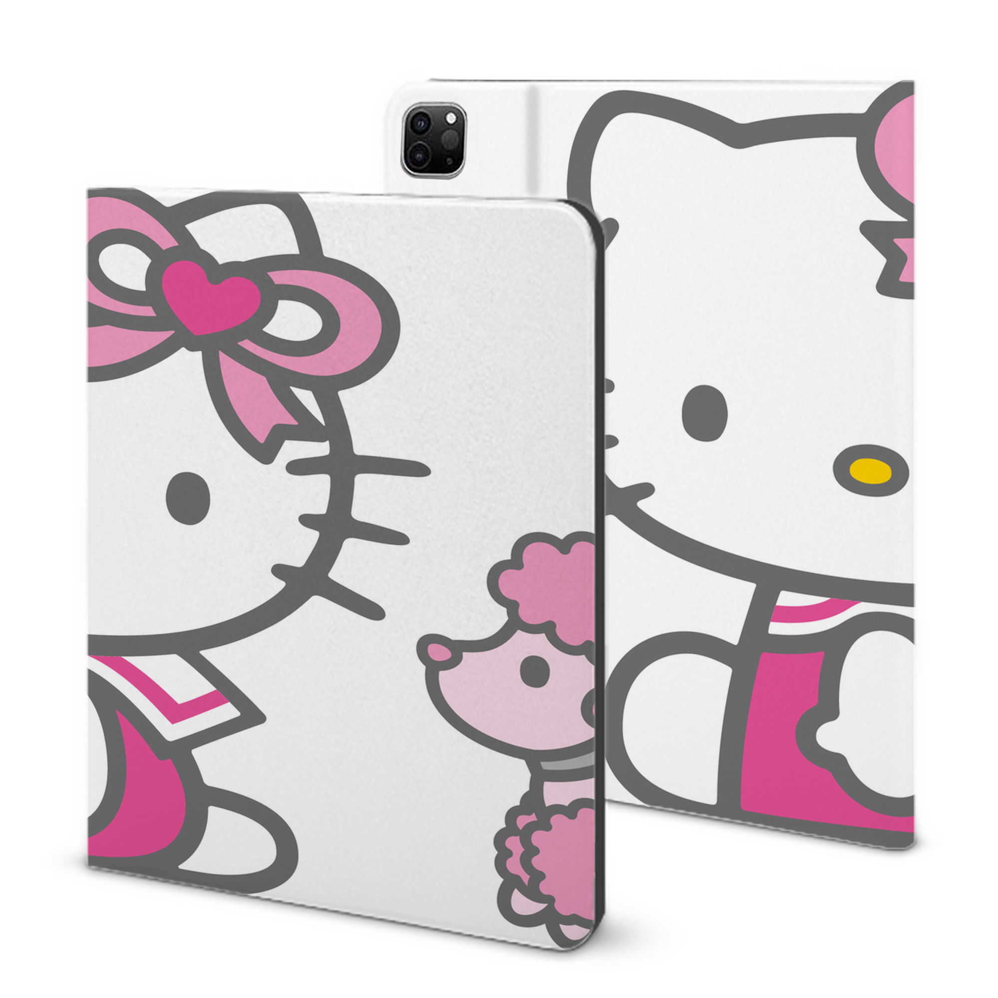 （画像用） Hello Kitty ハローキティ IPad ケース ブック型 PUレザー TPU 耐衝撃 軽量 薄型 ペン収納なし 全面保護 IPad 各モデル対応